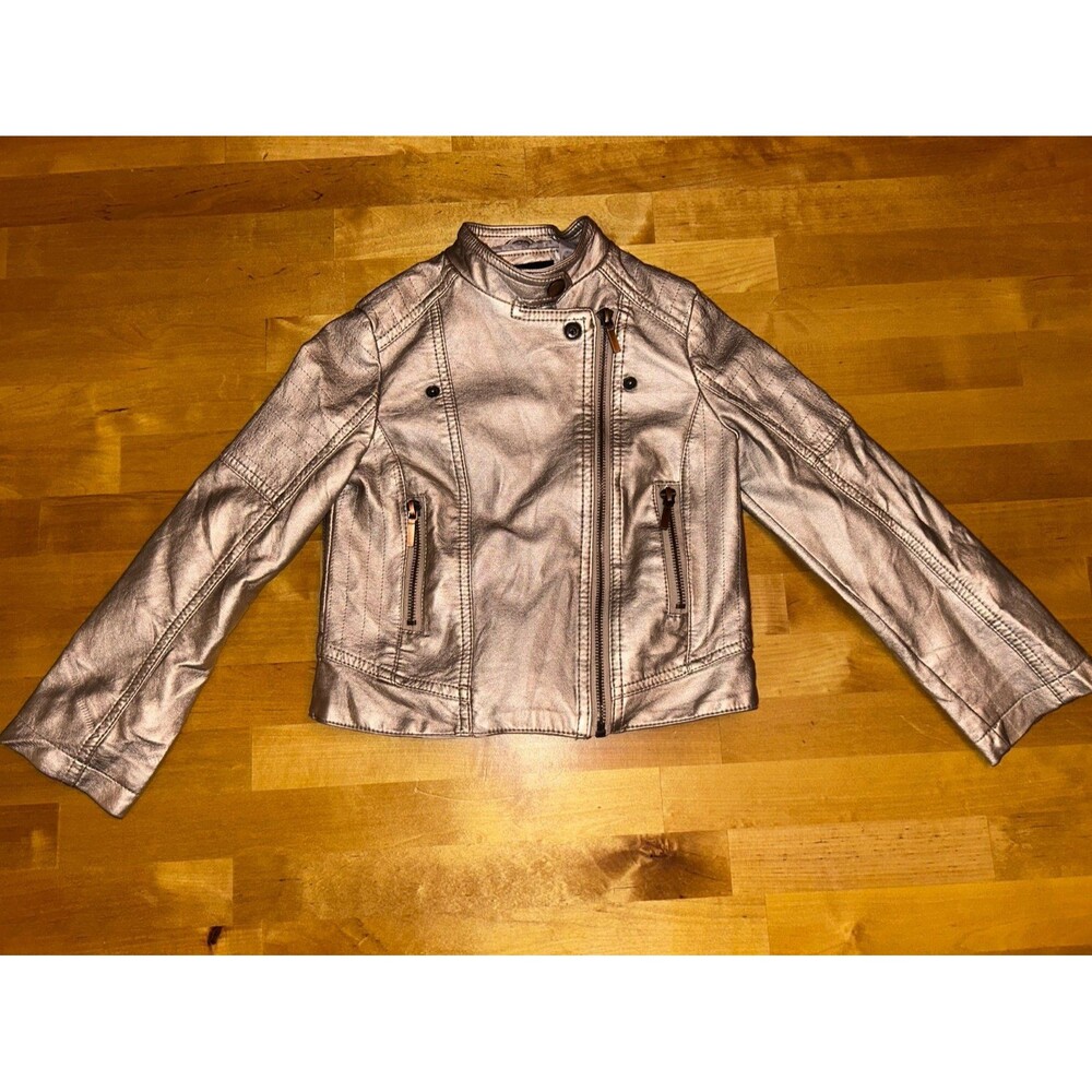 Art Class Brand Little Girls Silver Pleather Jacket Size XS